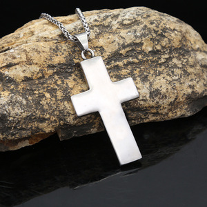 yunnique Stainless Steel <b>Cross</b> Pendant Necklace Men's Jewelry Style Geometric Design QYN0094 - Product Image 3