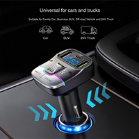 Transmisor FM Inalámbrico BT, Receptor de Radio, Decodificador MP3, Puerto USB, Encendedor de Cigarrillos 2DIN Integrado, Cargador de Coche Portátil