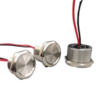 Interrupteur avec bouton-poussoir momentané en acier inoxydable, bouton-poussoir momentané, 16/19/22/25mm, étanche conforme à la norme IP68, 1 pièce