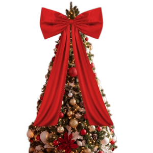 Grands nœuds papillon de luxe pour décorations de Noël et de mariage, nœuds géants en velours à suspendre au mur pour événements et fêtes de mariage - Product Image 1