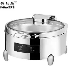 2024 new deluxe stainless steel hydraulic chafing dish food insulation hotel visual buffet warmer stove for dinner party wedding