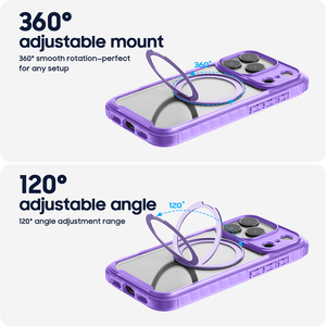 Wholesale for iPhone 17 Pro Max Clear PC Magnetic Kickstand <b>Case</b> Heavy Duty Drop Protection <b>Wireless</b> <b>Charging</b> - Product Image 2