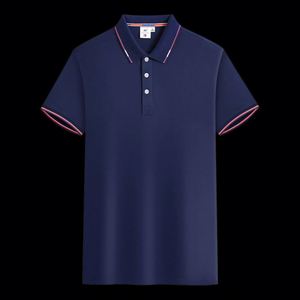 Made Quality Men's Summer Cotton Spandex Short Sleeved Solid Color Casual Embroidered Polo T-shirt Simple <b>Top</b> - Product Image 5