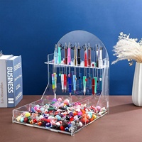 Stylo à perles présentoir organisateur de stockage plateau de tri à 10 fentes acrylique 9 grille boîte bureau à domicile bricolage élégant présentoir stylo