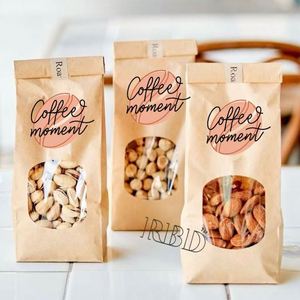 Snacks Tin Ties Kraft Bakery <b>Bags</b> with Window Food Storage Candy Cookies Coffee Bean Standup Nuts Packaging <b>Bags</b> for Dried Fruit - Product Image 1
