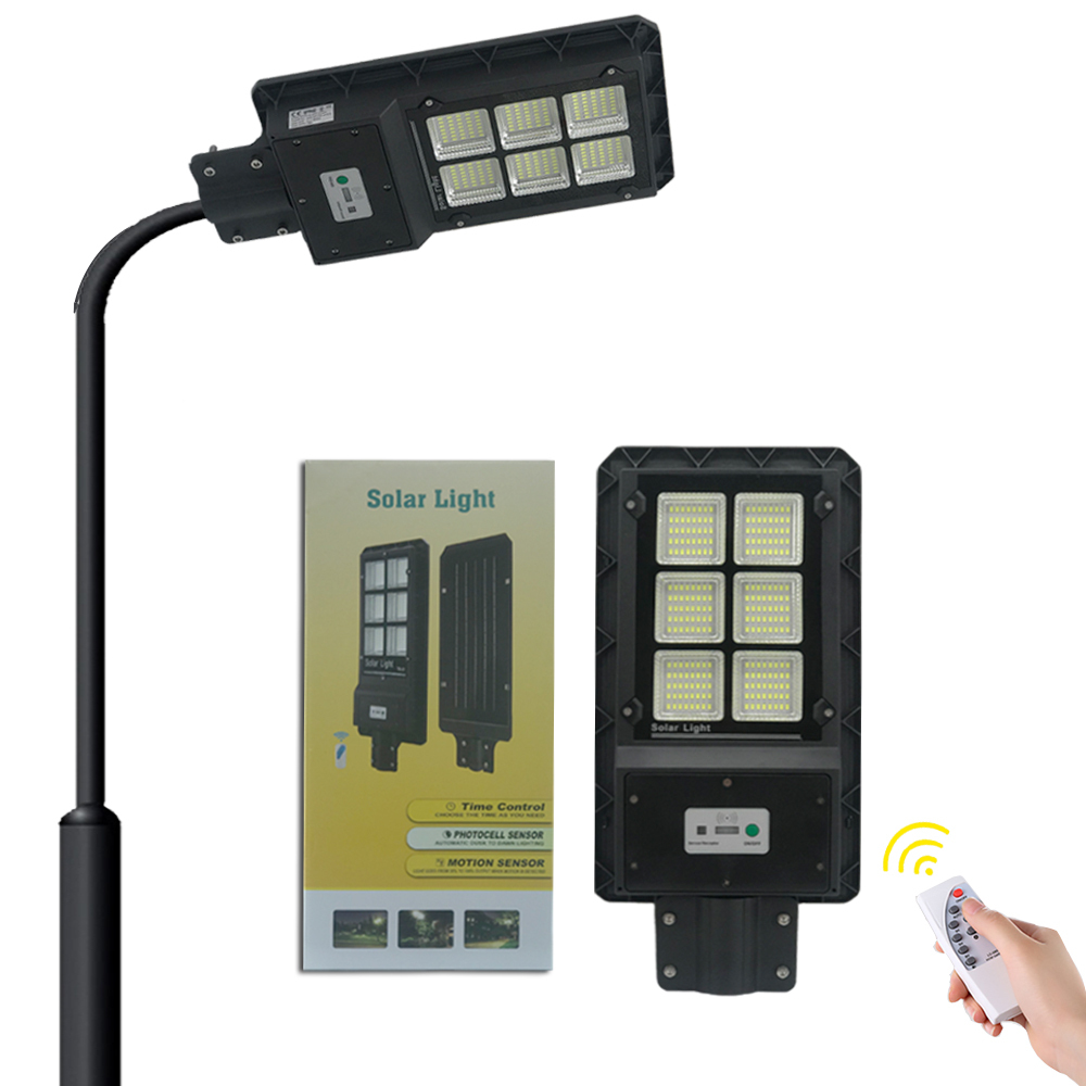Alto brillo al aire libre IP65 impermeable solar de la batería de litio 60w 180W integrada luz solar led de calle 120W