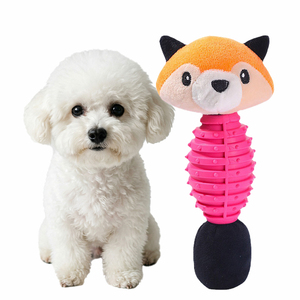 Interactive Durable Self Amusing <strong>Dog</strong> <strong>Toy</strong> With TPR Chew and Elephant <strong>Frog</strong> Fox Squirrel Plush Squeaker Teeth Cleaning Feature - Product Image 1