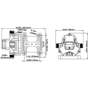 Pompe à diaphragme marine 12V 24V, pompe à eau électrique, hauteur de refoulement 20 pieds, matériau ABS pour bateau et camping-car - Product Image 2
