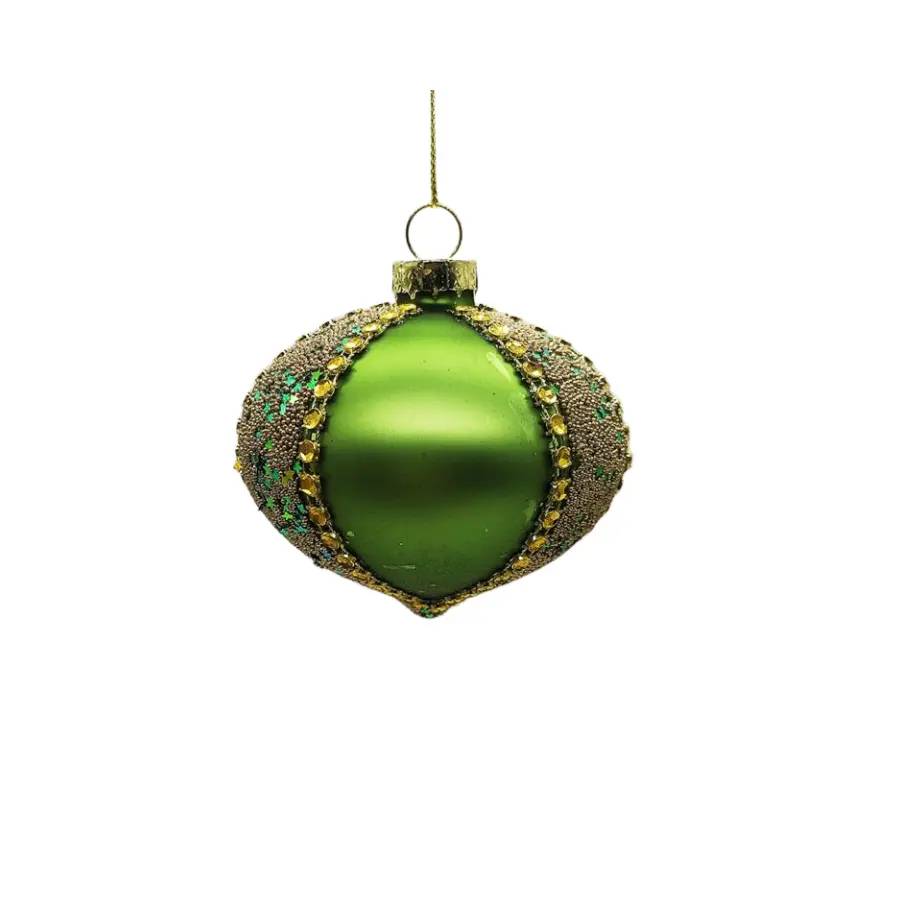 מפעל ישיר מכירות יוקרה 3 צורות ירוק חג המולד זכוכית קישוטי כדור גלוב עבור חג המולד עץ בית תפאורה