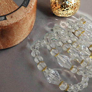 Bracelets de perles de quartz en cristal clair taillé en diamant, pierre semi-précieuse polie pour l'artisanat spirituel Feng Shui, vente en gros - Product Image 3