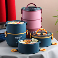 Boîte à lunch thermique en acier inoxydable 304, boîtes bento à double/triple couche, contenants à lunch multi-couches pour étudiants, isolés thermiquement