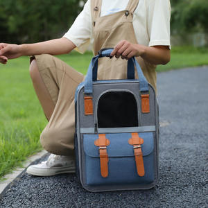 Portable Pet Carrier <b>Backpack</b> Capacity Breathable Foldable Modern Style Oxford Material Zipper Transparent <b>Cat</b> Dog Travel Bag - Product Image 3