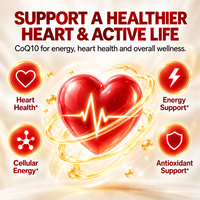 Capsules de CoQ10 800mg OEM, coenzyme Q10, antioxydant, santé cardiaque, complément énergétique pour hommes et femmes, 60 capsules, logo personnalisé