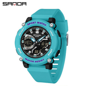 Reloj Deportivo Multifuncional SANDA 3374, Reloj Luminoso a Prueba de Agua con Pantalla Multifunción, Reloj de Pulsera Creativo con Pantalla Dual Estéreo - Product Image 1