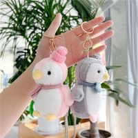 Porte-clés pingouin de 10 cm, jouets en peluche animaux, mini pingouin kawaii, porte-clés en peluche, jouets en peluche animaux marins personnalisés, porte-clés en peluche