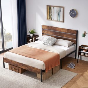 Modern King-Size MDF Wood &amp; Metal <strong>Platform</strong> <strong>Bed</strong> <strong>with</strong> <strong>Storage</strong> &amp; 4 Drawers Double Bedroom Furniture for Home Use - Product Image 5