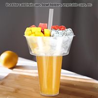 STELLAR PATH Gobelet jetable 2-en-1 pour collation et boisson avec couvercle-bol 500ml/700ml PP Transparent Hotpot Bubble Cup Logo personnalisé