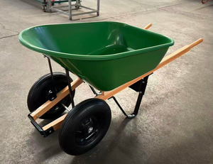 <span class=keywords><strong>Brouette</strong></span> de chantier industrielle robuste 6CBF avec plateau en poly plastique, manche en <span class=keywords><strong>bois</strong></span>, <span class=keywords><strong>2</strong></span> <span class=keywords><strong>roues</strong></span>, provenant d'une usine OEM - Product Image 2