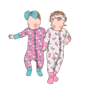 Little Glow Kid Groothandel Hot Selling Boutique Geprint 95% Bamboe Koel en Gezellig Bamboe Vezel Rompertje voor Kinderen - Product Image 4