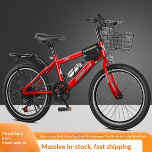 Vélo de montagne pour enfants de <span class=keywords><strong>20</strong></span> <span class=keywords><strong>pouces</strong></span>, pour garçons et filles, cadre en acier léger, 6 vitesses, fourche à suspension, panier avant pour la conduite tout-terrain - Product Image 4