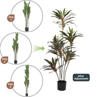 OH ARTS Hoogrealistische Kunstmatige Drakenbloedboom Braziliaanse Houten Boom Bonsai Potplant Realistisch Levensecht Binnenplant