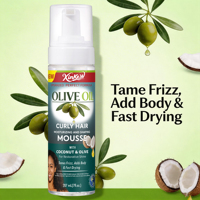 Mousse Coiffante Quotidienne Hydratante Bio à l'Olive, Fixation Forte, Protection Thermique, Anti-Frisottis, Fabrication OEM/ODM