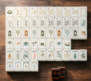 <span class=keywords><strong>Oh</strong></span> <span class=keywords><strong>My</strong></span> Mahjong Tiles - Juego de Mahjong Moderno y Portátil con Diseño de Loto Blanco, 4 Capas de Acrílico, Lujoso y Ecológico, Entretenimiento Nocturno para Chicas - Product Image 2