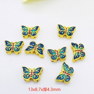 Enamel Butterfly Charm Beads Gold Blue <b>Red</b> DIY Jewelry Making Accessories For Necklaces <b>Bracelets</b> Craft Supplies - Product Image 2