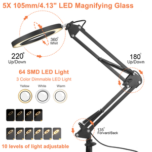 Abrazadera y base pesada 2 en 1, soldadura de tercera mano con lámpara de lupa iluminada con LED 5X <span class=keywords><strong>para</strong></span> soldadura, herramienta de soldadura de trabajo cercano - Product Image 2