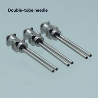 Aiguille de distribution en acier inoxydable à double tube de 1 pouce Buse à aiguille en métal de 25mm à double tête avec accessoires de machines-outils