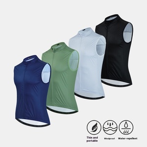 Logo personnalisé équipe club léger <span class=keywords><strong>hiver</strong></span> thermique polaire vêtements de <span class=keywords><strong>cyclisme</strong></span> en plein air coupe-vent sans manches hauts gilets col chaud - Product Image 3