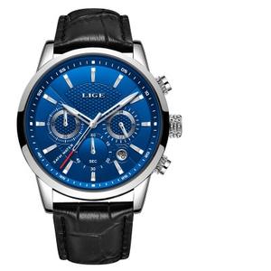 Haute qualité hommes <span class=keywords><strong>montre</strong></span> Top marque <span class=keywords><strong>LIGE</strong></span> 9866 Quartz homme montres Offre Spéciale cuir étanche Date montres - Product Image 5