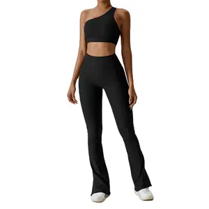 Neue nahtlose gerippte Active wear Damen Sport kleidung Plus Size Yoga Sets Yoga BH Leggings Gym Fitness Sets