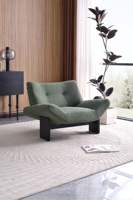 Fauteuil individuel en velours style Wabi-Sabi, chaise longue en bois massif, écologique, faite à la main, pour hôtel, salon, bar, club, réception