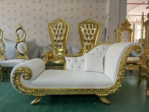 Fabrikpreis Komfortabler Antiker Luxus-Thron Hochzeitssofa für Braut und Bräutigam Weißer Thron-Sessel - Product Image 3