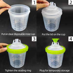 Vaso para pistola pulverizadora de 600 ml, desechable, con escala, para mezcla de <span class=keywords><strong>pintura</strong></span>, apto para <span class=keywords><strong>pintura</strong></span> a base de aceite y agua, herramienta para <span class=keywords><strong>pintura</strong></span> general de vehículos, material plástico - Product Image 5