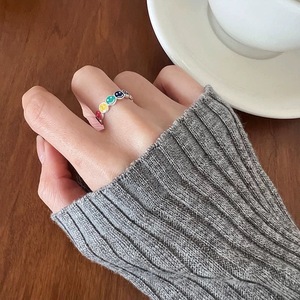 Rainbow Smiley Face <b>Ring</b> S925 Sterling Silver <b>Open</b> Design Unisex Everyday Wear Index Finger <b>Ring</b> - Product Image 4