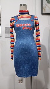Disfraz Sexy de Personaje <span class=keywords><strong>Chucky</strong></span> para Mujer, Conjunto de Disfraz de Payaso para Adultos, Carnaval, Halloween, Cosplay, Fiestas - Product Image 2