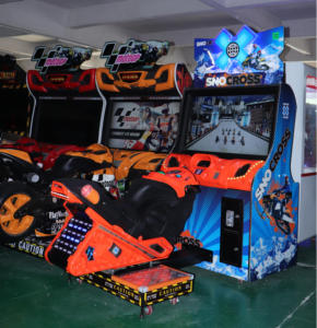 ขายตรงจากโรงงาน เครื่องเกมมอเตอร์ไซค์แข่งแบบหยอดเหรียญ ปรับแต่งได้ รุ่น Sno Cross สำหรับศูนย์เกมอาร์เคด - Product Image 6