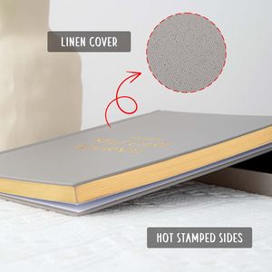 Quaderno A5 personalizzato con bordi dorati, diario in tessuto per la cura di sé, diario della gratitudine quotidiana per donne con suggerimenti guidati per la riflessione personale - Product Image 5