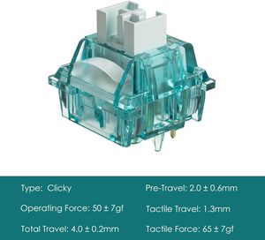 <span class=keywords><strong>Clavier</strong></span> mécanique AKKO Creamy Cyan compatible <span class=keywords><strong>Cherry</strong></span> <span class=keywords><strong>MX</strong></span>, 5 broches, 45 interrupteurs lubrifiés - Product Image 3