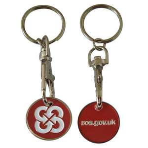 Porte-clés rond en métal personnalisé avec logo, jeton de chariot de courses, porte-clés, chaîne, prix bas - Product Image 5