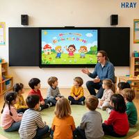Tableau interactif intelligent LED HRAY 86 pouces Boe D 4K 10 bits couleur Android 13 pour l'enseignement en classe scolaire, fourniture OEM ODM