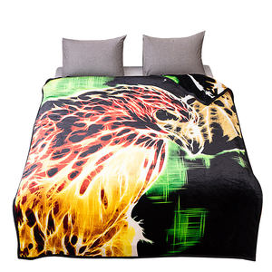 ผ้าห่มผ้าสักหลาดขนแกะดีไซน์รูปสัตว์1กก. ลายเสือสิงโตหมาป่ายูนิคอร์น - Product Image 3