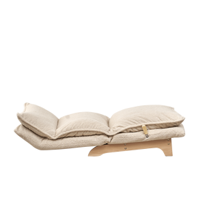 Fauteuil inclinable simple fonctionnel et pliable, avec pieds en bois et revêtement Sherpa, inclinaison manuelle, pour balcon, chambre et salon - Product Image 5