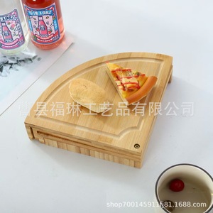 Bamboo Cheeseboard Set Round Wooden With <b>Knife</b> And Fork For Serving Cheese And <b>Bread</b> Solid Wood Design - Product Image 4