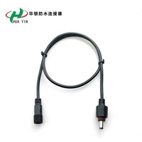 Adaptateur de connecteur d'alimentation HY étanche avec filetage à écrou, câble d'extension DC 5521 IP67 RJW2023DC5521 12V Mâle/Femelle