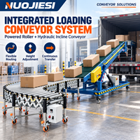 Convoyeur à bande inclinée hydraulique compact, machine mobile de chargement et de déchargement pour cartons et colis