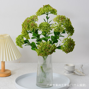 Flor Artificial Laixing Verde, Multicabeza, de Plástico Suave, para Decoración de Interiores y Exhibición en Bodas - Product Image 4