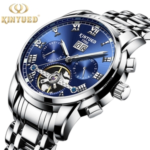 Montres mécaniques pour hommes <span class=keywords><strong>KINYUED</strong></span> en vente chaude, mouvement mécanique importé, boîtier squelette avec calendrier, <span class=keywords><strong>montre</strong></span> étanche pour hommes J014 - Product Image 5